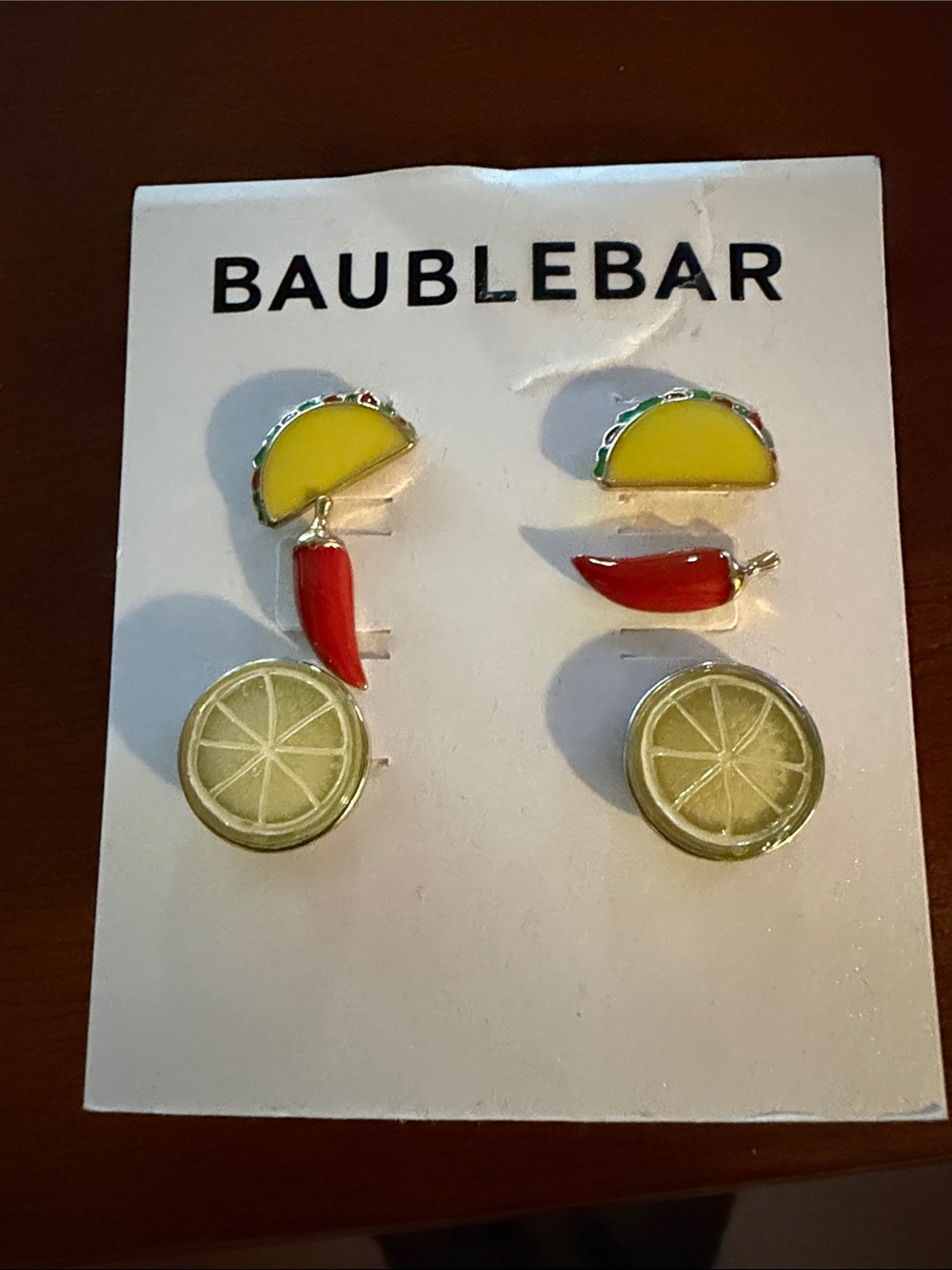BaubleBar Yellow Taco, Red Chili & Yellow Lime Stud Earring Set